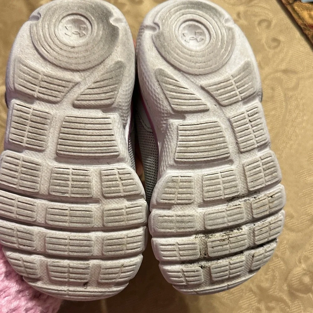 Under Armour Kids' Gray Sneakers with Blue and Purple Accents